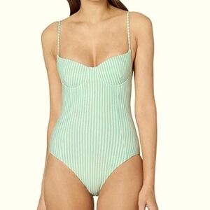 Green & White Striped One Piece Swimsuit – Onia